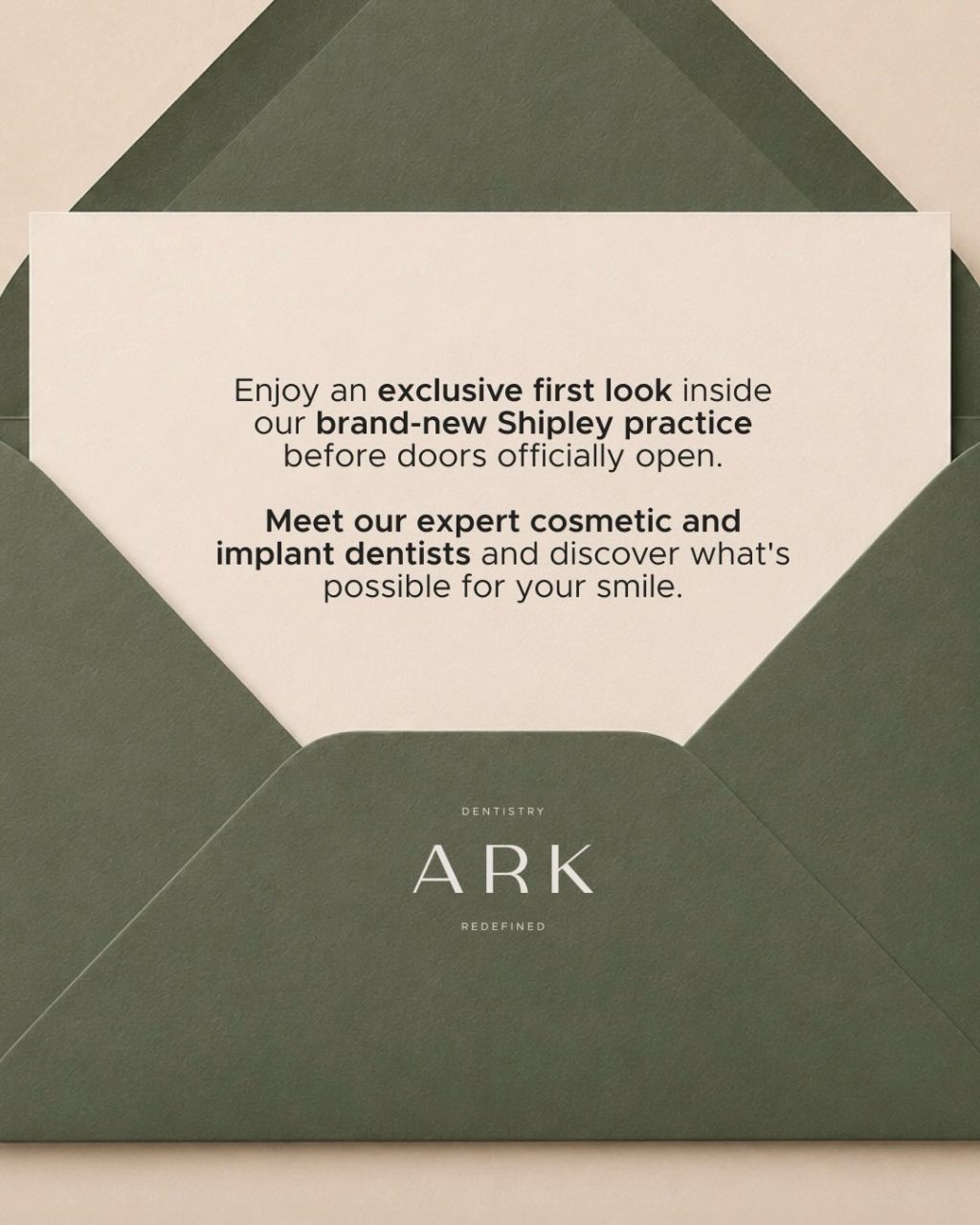 YOU’RE INVITED 🎉 Join us for the Grand Reveal of our brand new Ark Dentistry Shipley practice! 🦷

Sunday 14th June
12pm - 4pm
Location: Unit 2, 105 Wrose Rd, Shipley, BD18 1HX

Comment “SHIPLEY” below or send us a message to RSVP 👇

We can’t wait to see you all there! 🤩

#ArkDentistry #GrandReveal #DentalPractice #Shipley